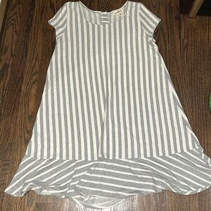 Anthropologie Grey and White Striped Dress
